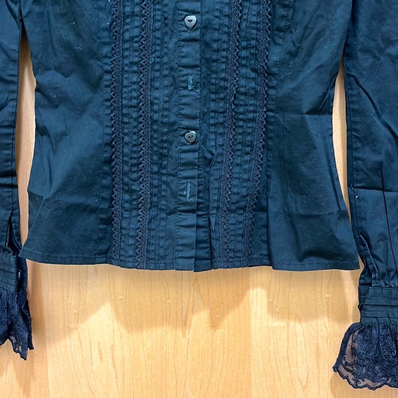 Gothic chivalry Black Blouse Size 2 - Picture 5 of 7